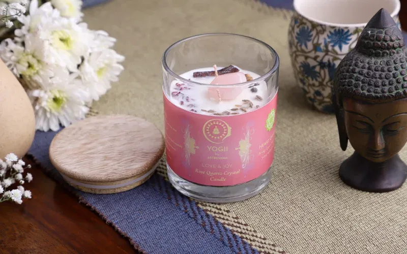 Rose Quartz Heart Chakra Candle Rose Quartz Heart Chakra Candle